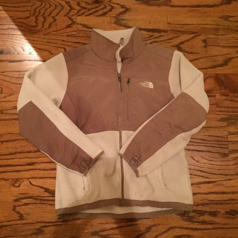 North face white and tan fleece